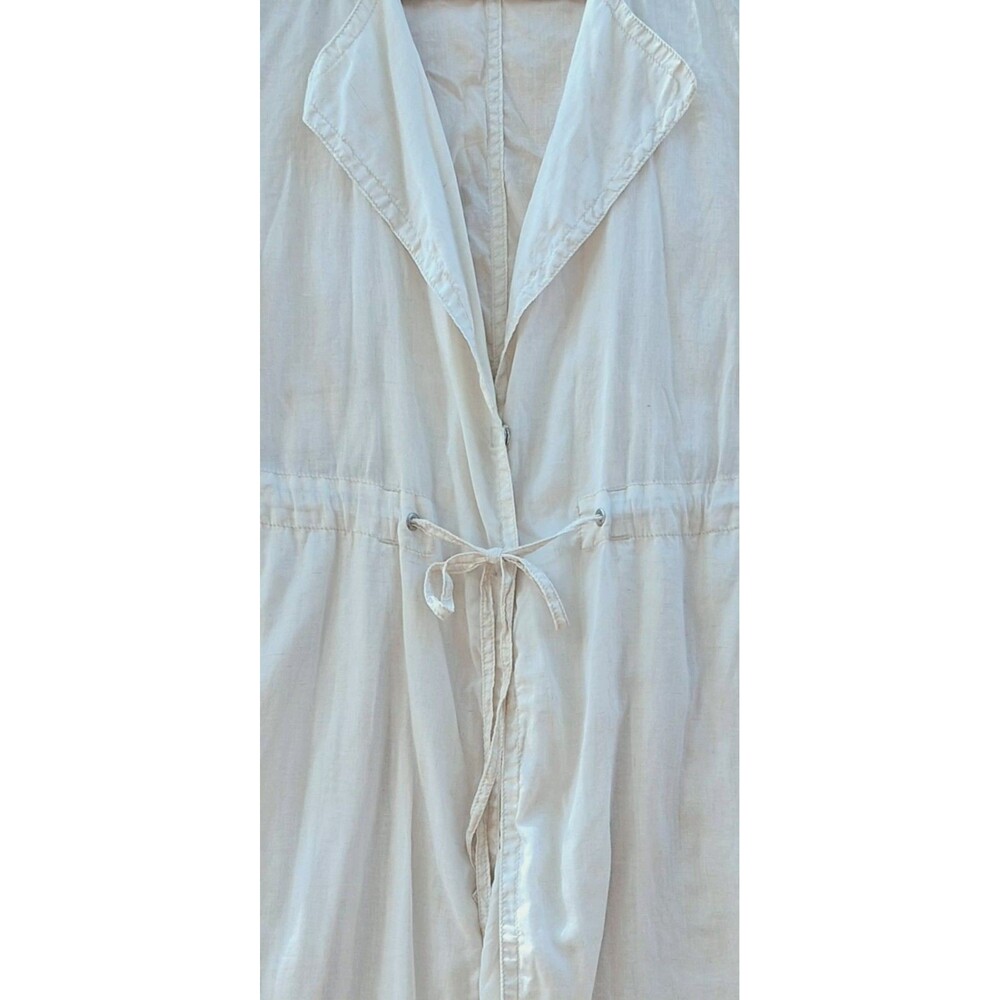 Blanc Basque Japanese Duster Jacket White Sheer Linen Cotton Made In Japan S - Picture 5 of 11
